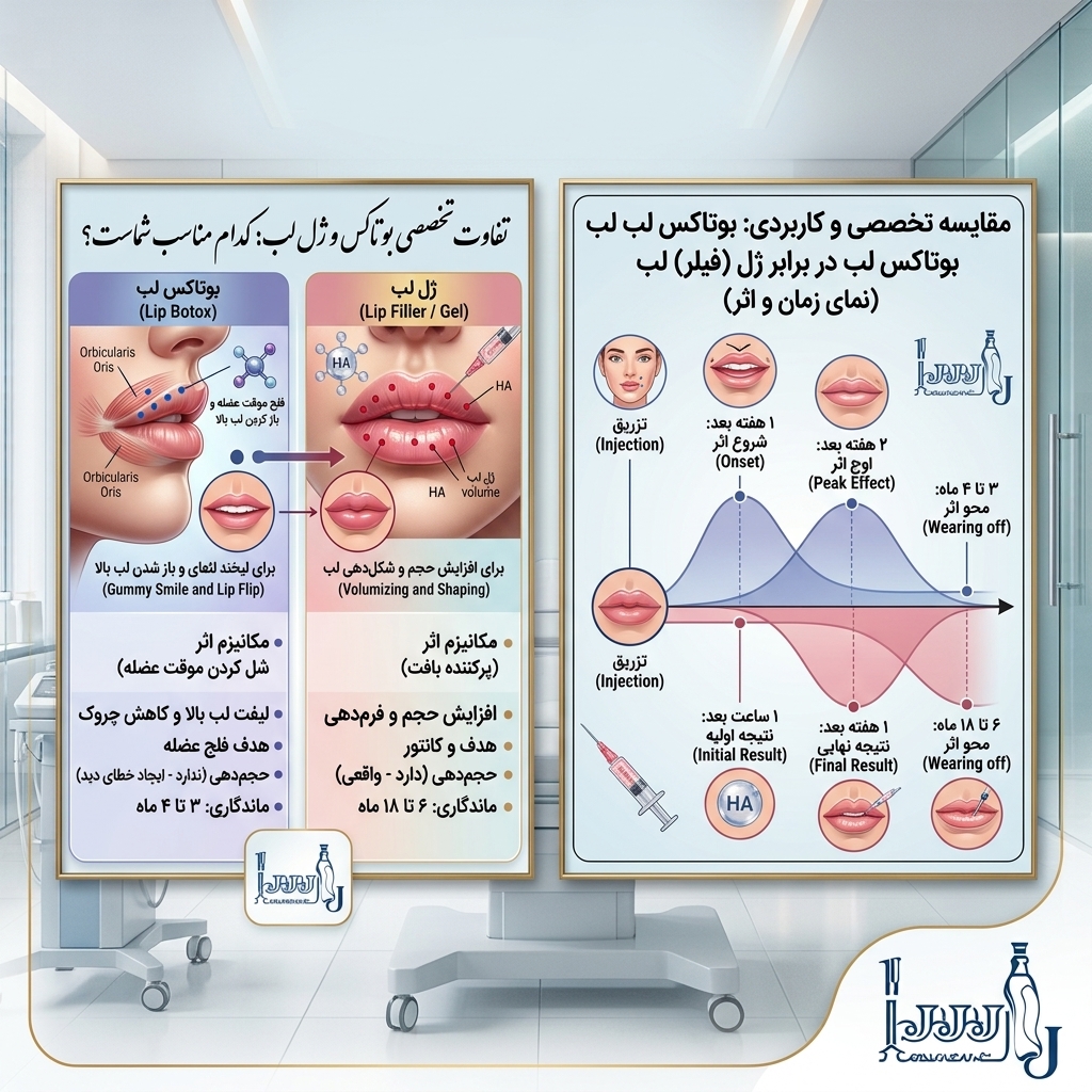 فرق بوتاکس لب با ژل لب