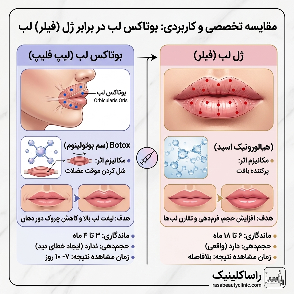 فرق بوتاکس لب با ژل لب